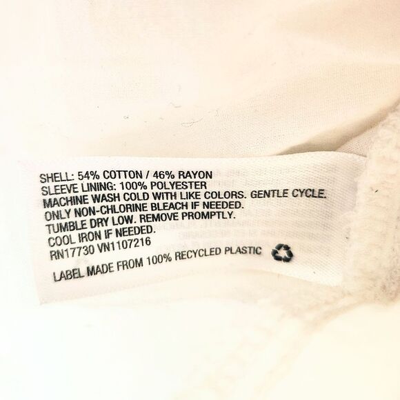 A New Day Cream Boho Cottage Balloon Sleeve V Neck Blouse (Fits Like XL) - Picture 3 of 4